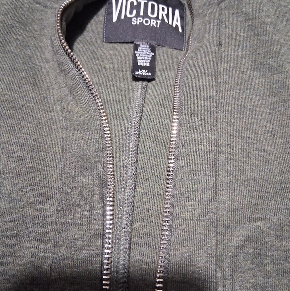 VICTORIA Green Zip Up Jacket with Stand-Up Collar - Picture 7 of 7